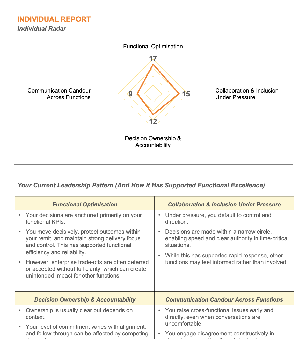 AI talent assessment individual report